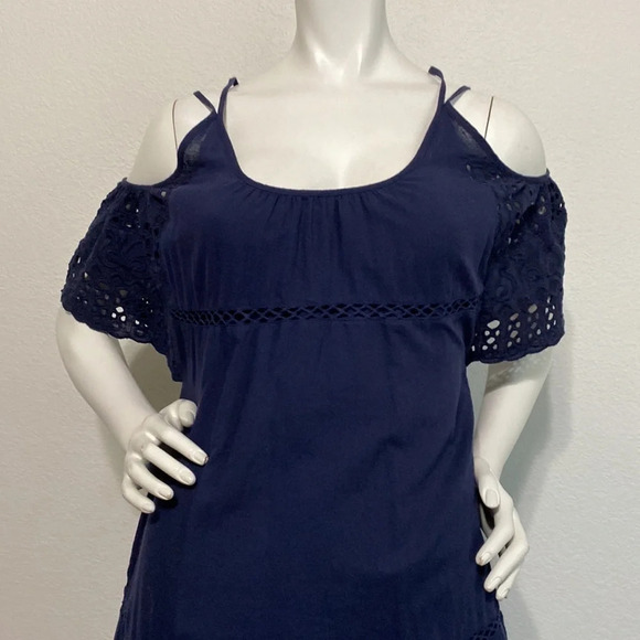 Anthropologie dRA Nancy Navy Eyelet Cotton Dress Size S - Picture 4 of 12